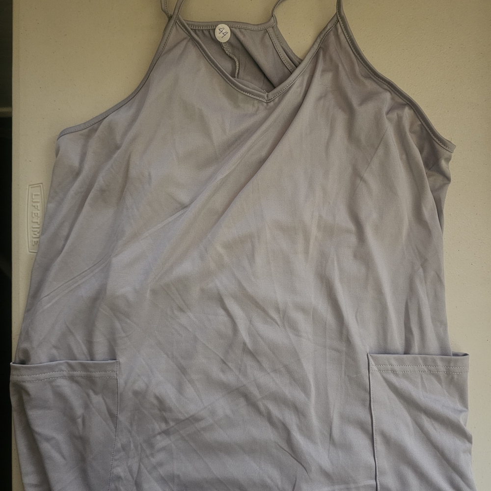 Grey Tank Dress w/Built-in Shorts